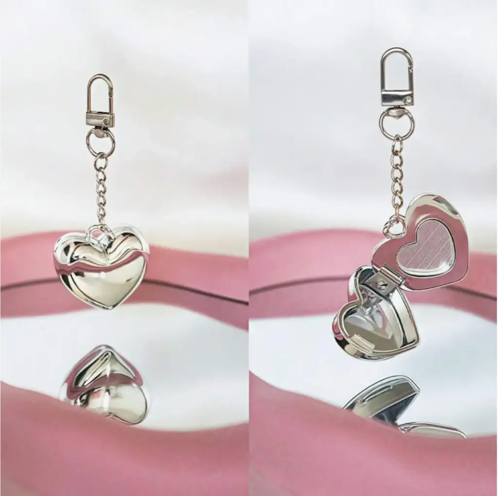 Lip Balm Container Purse Charm Keyring - Silver