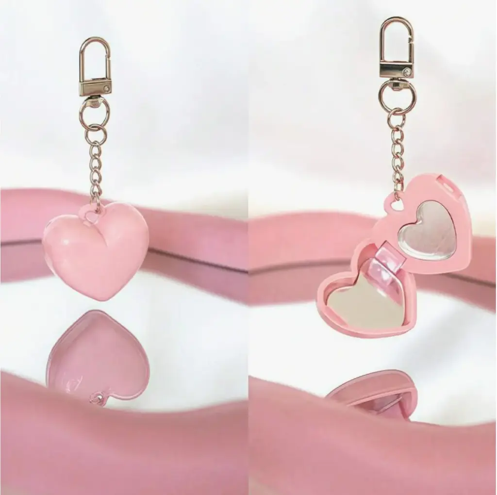 [sc25033100139110491] Lip Balm Container Purse Charm Keyring - Pink