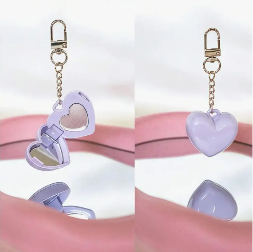 [sc25033100139110491] Lip Balm Container Purse Charm Keyring - Purple
