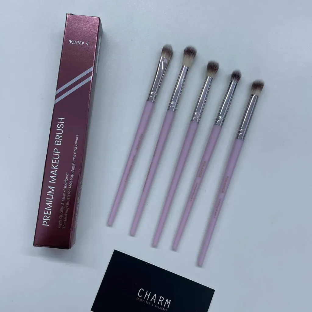 MAANGE 5pcs Professional Eye Makeup Brush Set, Pink