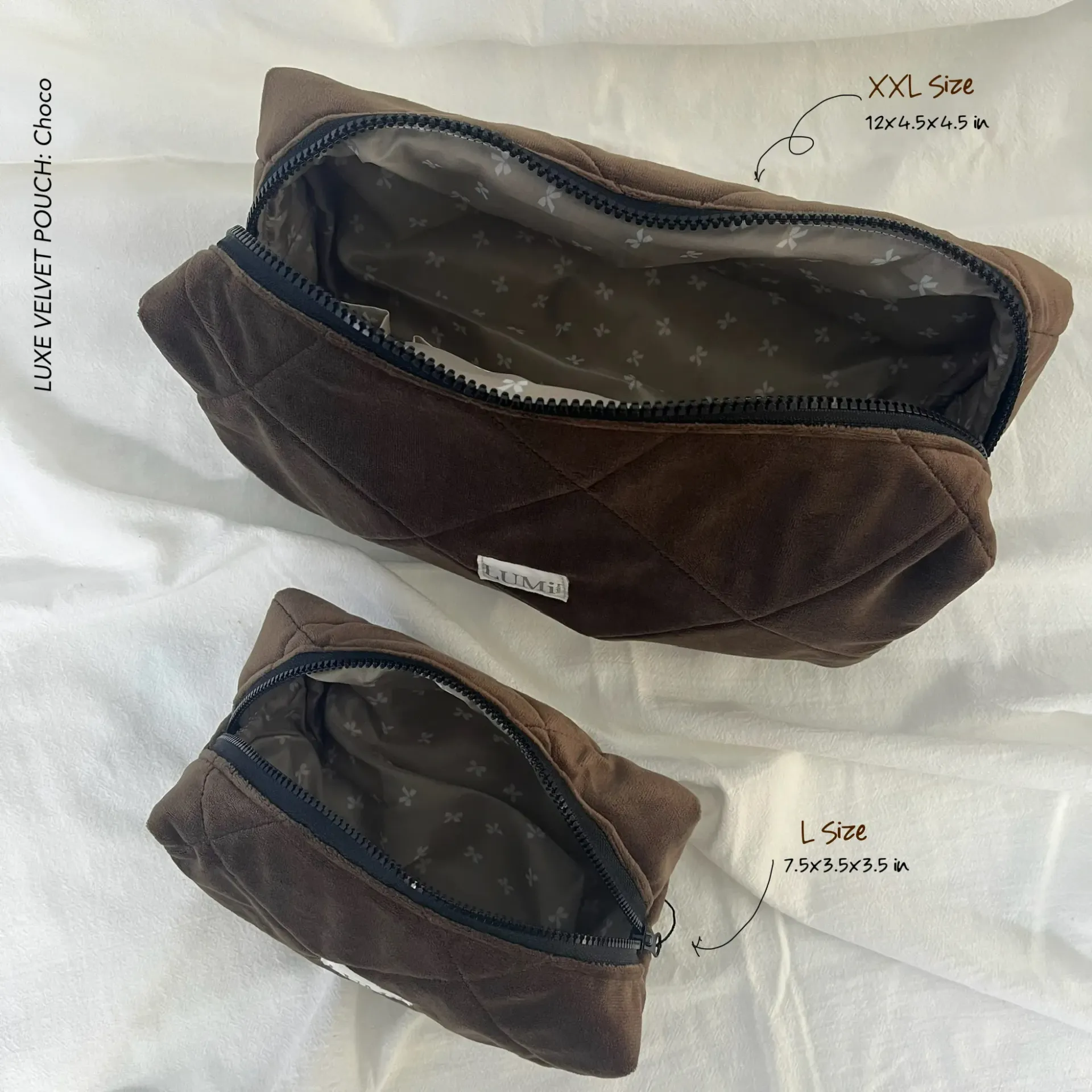 LUMi LUXE Velvet XXL Pouch - Choco