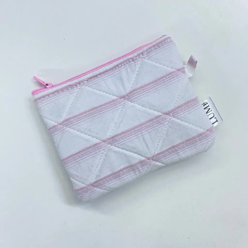 LUMi Mini Zipper Wallet - Pink Stripe