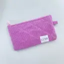 LUMi Corduroy Regular Zipper Wallet - Baby Pink