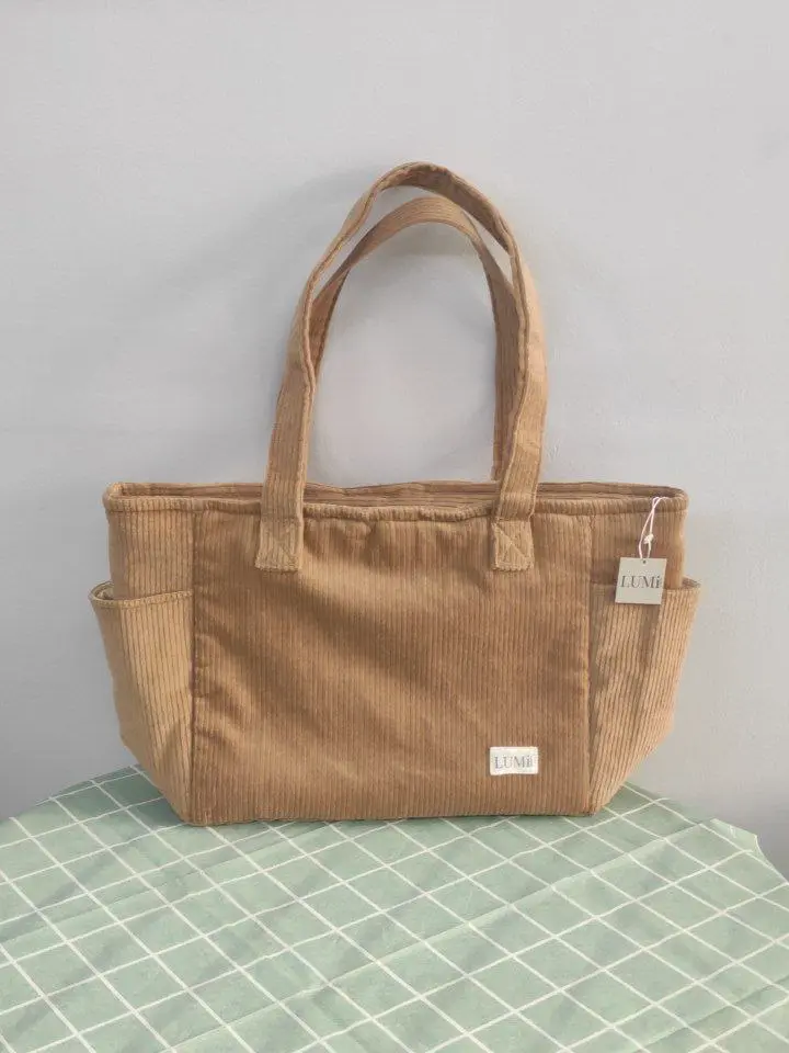 LUMi Corduroy Everyday Tote #14 Camel (L)
