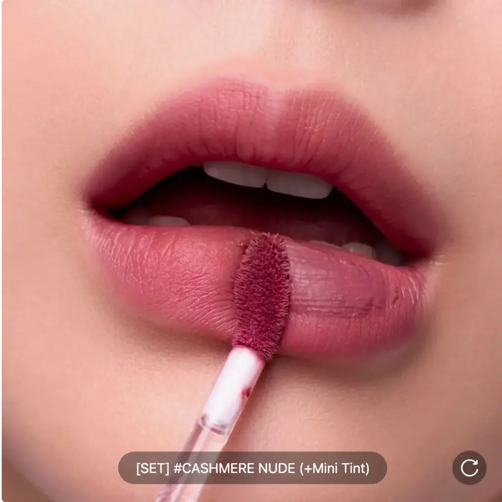 3CE Velvet Lip Tint Plush Set #Cashmere Nude (Gift Mini)