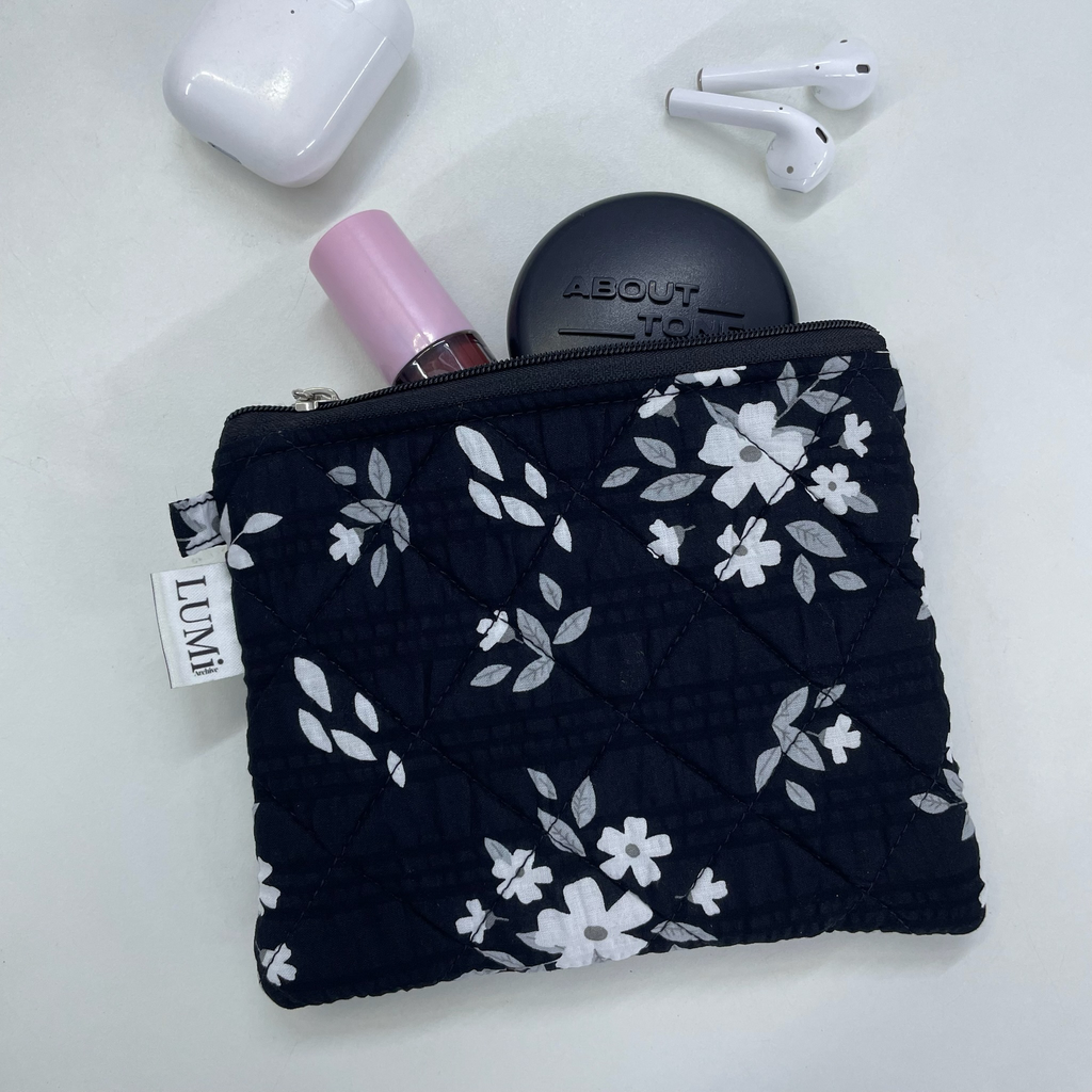 LUMi Pastel Garden Mini Zipper Wallet #9 Midnight Bloom