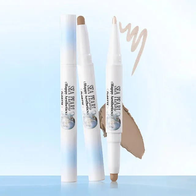 Flortte Glass Sea Dual-Ended Highlight & Contour Pen #01 Pearl Reef