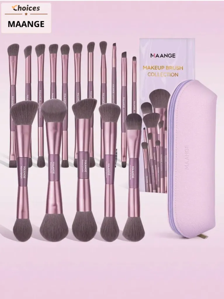 MAANGE 16pcs Professional Makeup Brush Set with Bag | Purple