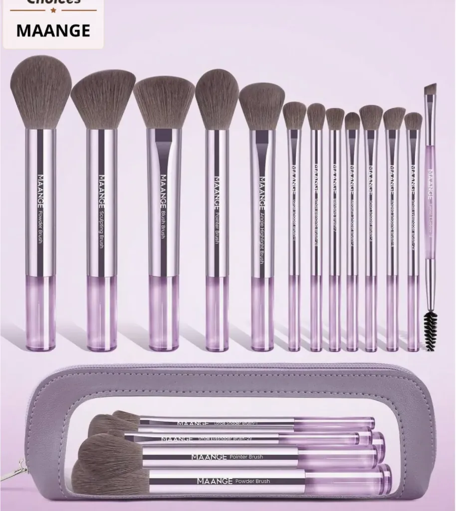 MAANGE 13pcs Makeup Brush Set With Bag | Purple