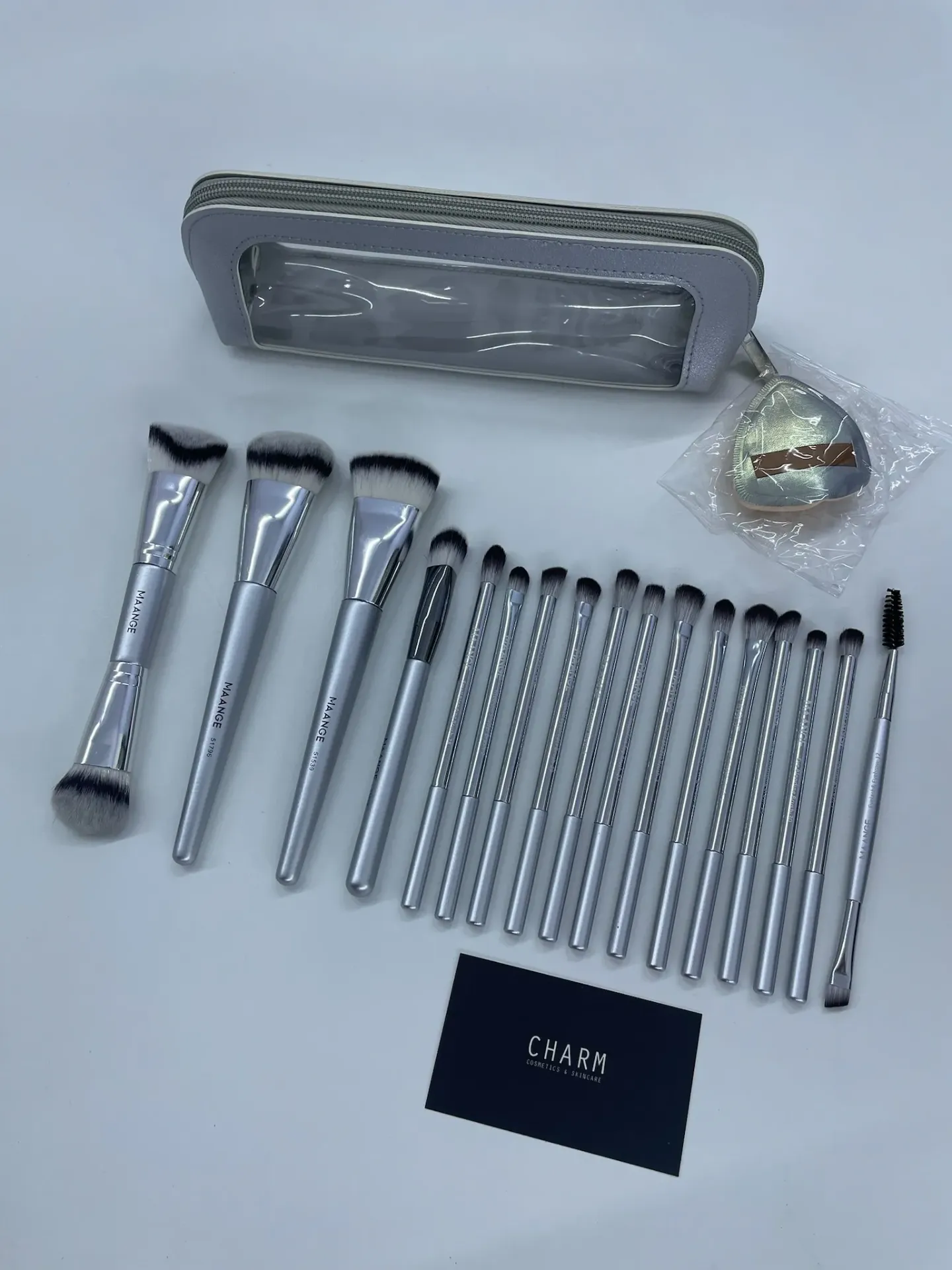 MAANGE 19pcs Brush Set | Silver