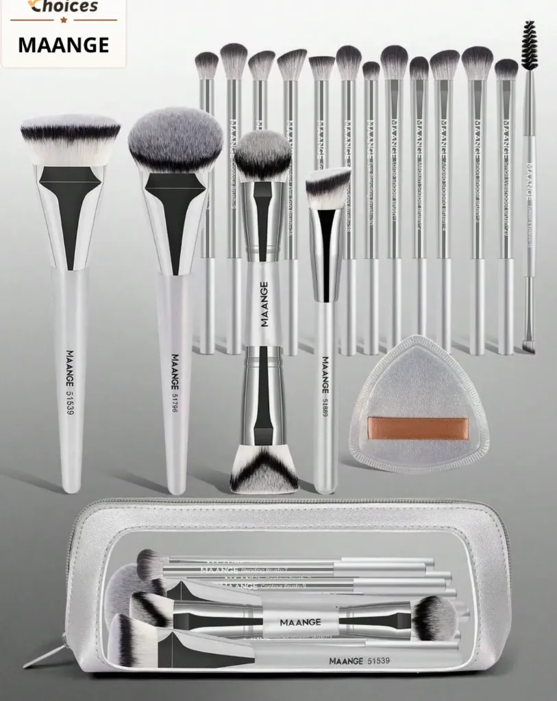 MAANGE 19pcs Brush Set | Silver