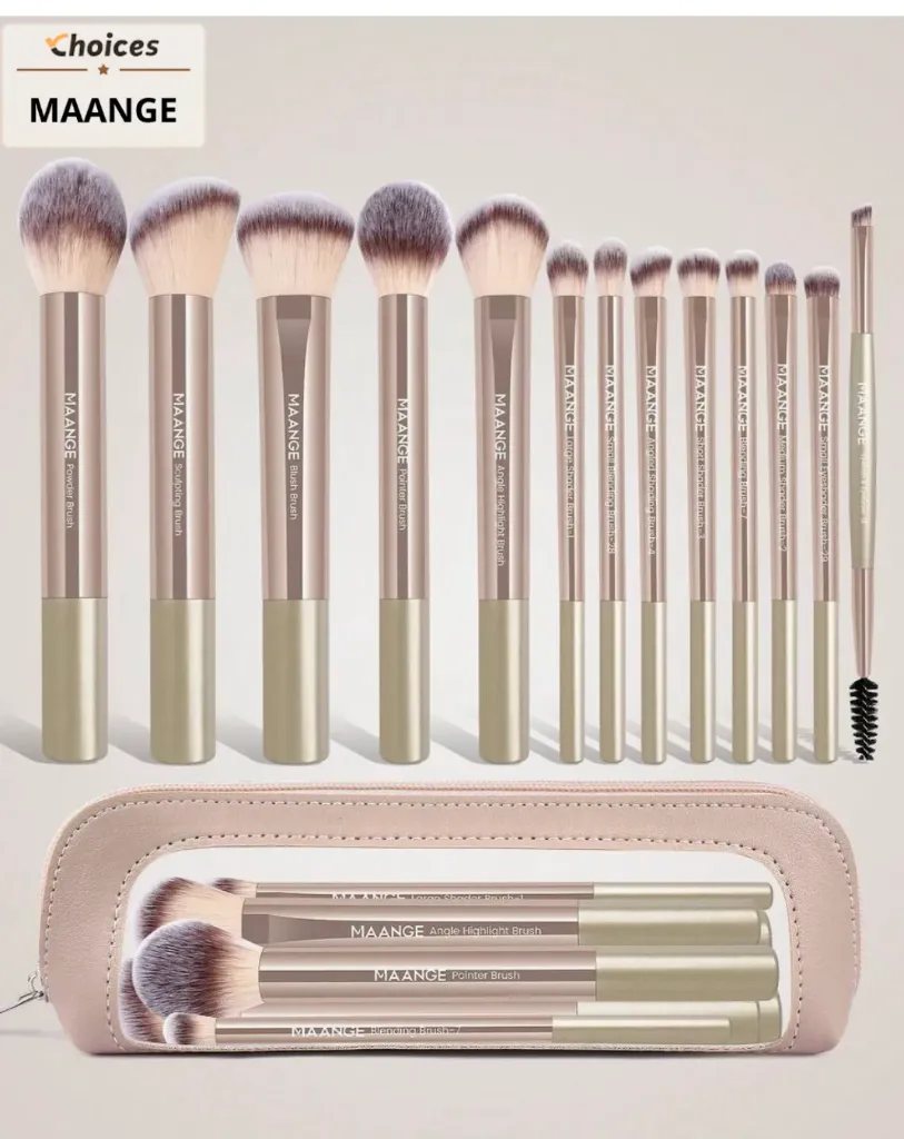 MAANGE 13pcs Brush + Bag Set | Champaign Gold