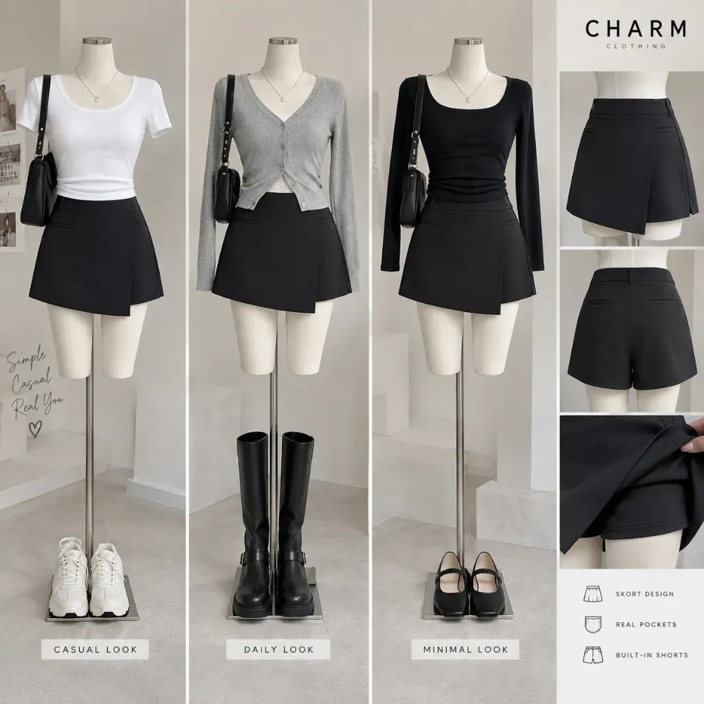 Sinsay Skort - Black (XXS)