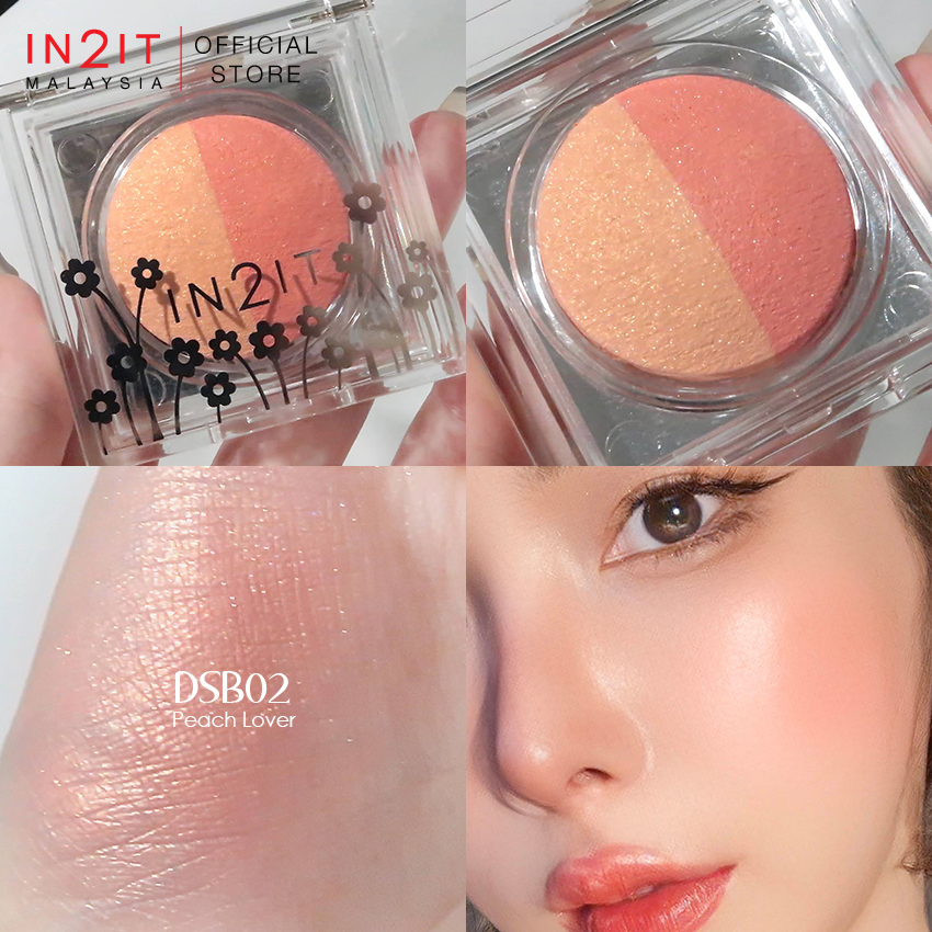 IN2IT Duo Sheer Shimmer Blush 02 Peach Lover