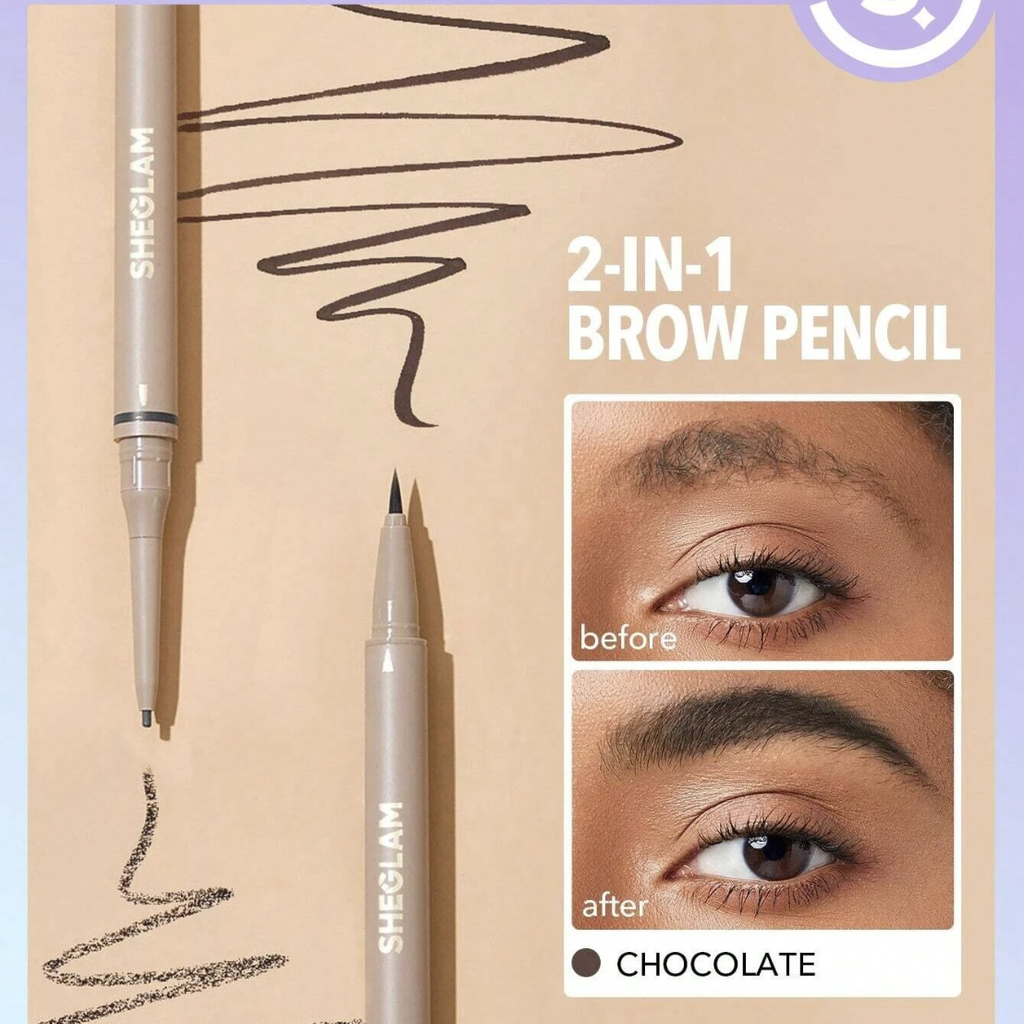 SHEGLAM Brows On Demand 2-In-1 Brow Pencil - Chocolate