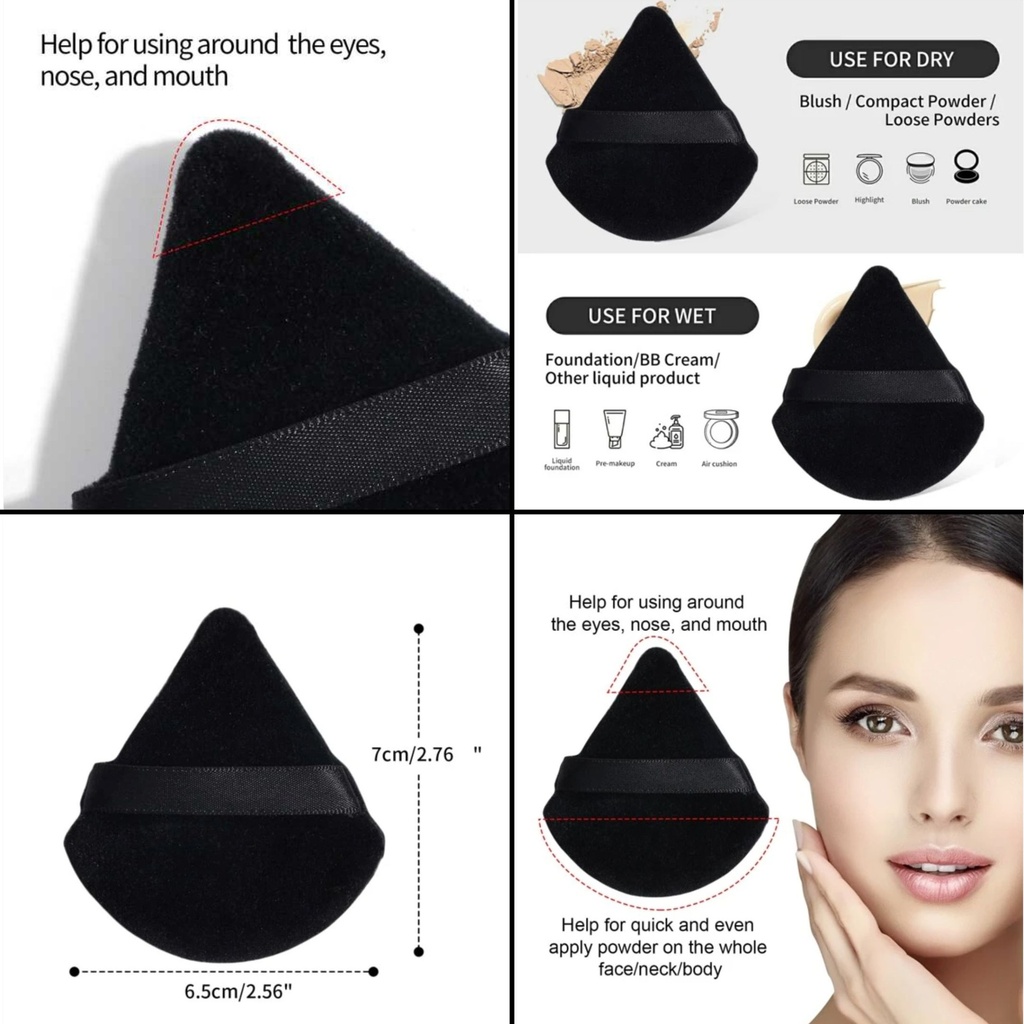 Triangle-shaped Powder Puff, Black