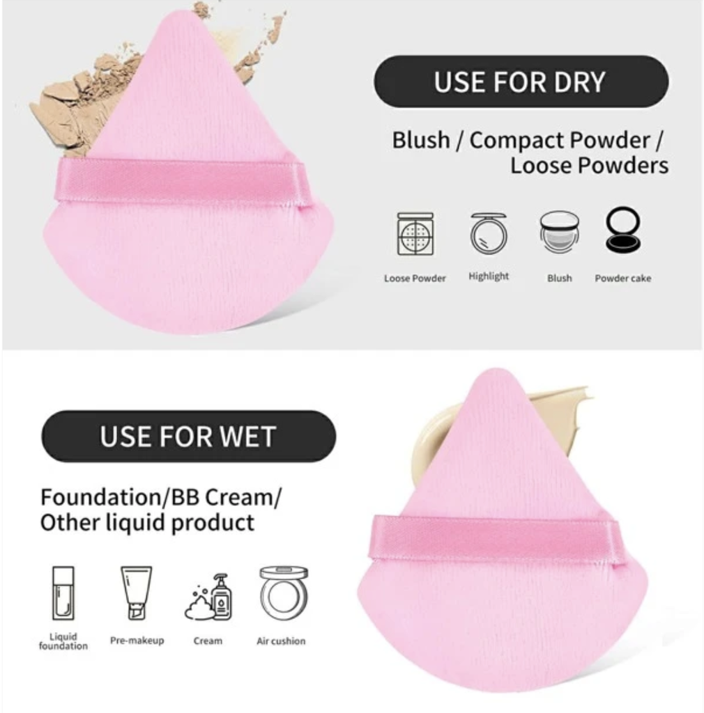 Triangle-Shaped Powder Puff, Pink