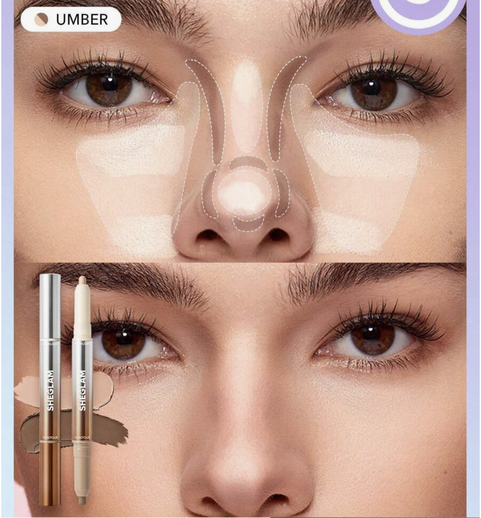SHEGLAM Fine Line 2-In-1 Nose Contour & Highlight Pen - Umber