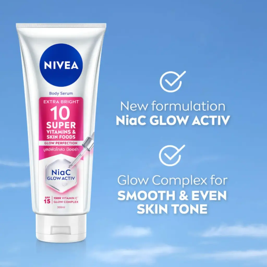NIVEA Super Vitamins Skin Foods 320ml (NiaC Glow Activ + Glow Perfection)
