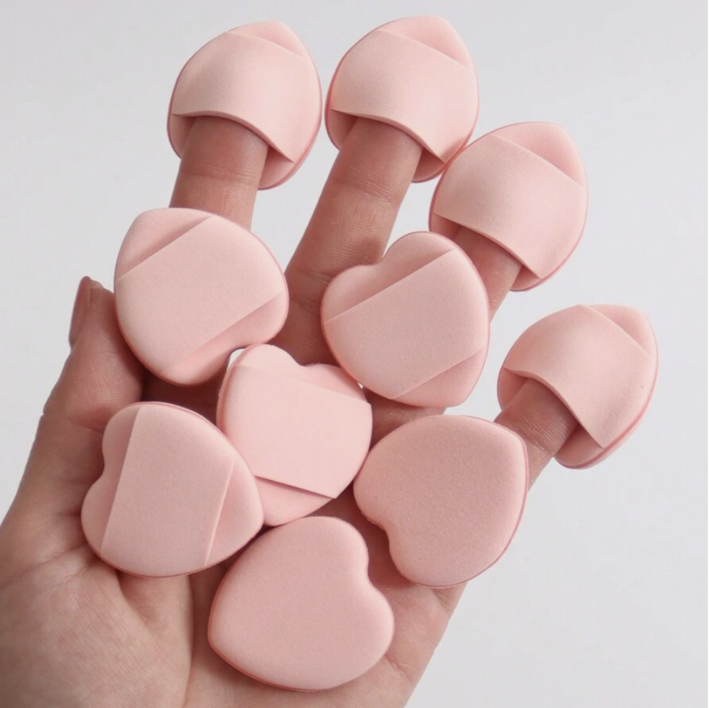 Finger Puff Heart Shape - Pink