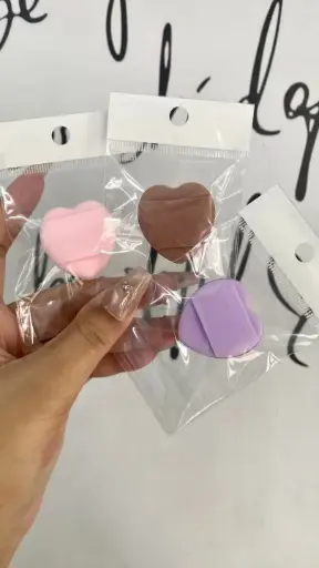 Finger Puff Heart Shape - Brown