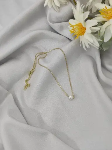 [sj2301307347981422] Titanium Alloy Faux Pearl Decor Necklace